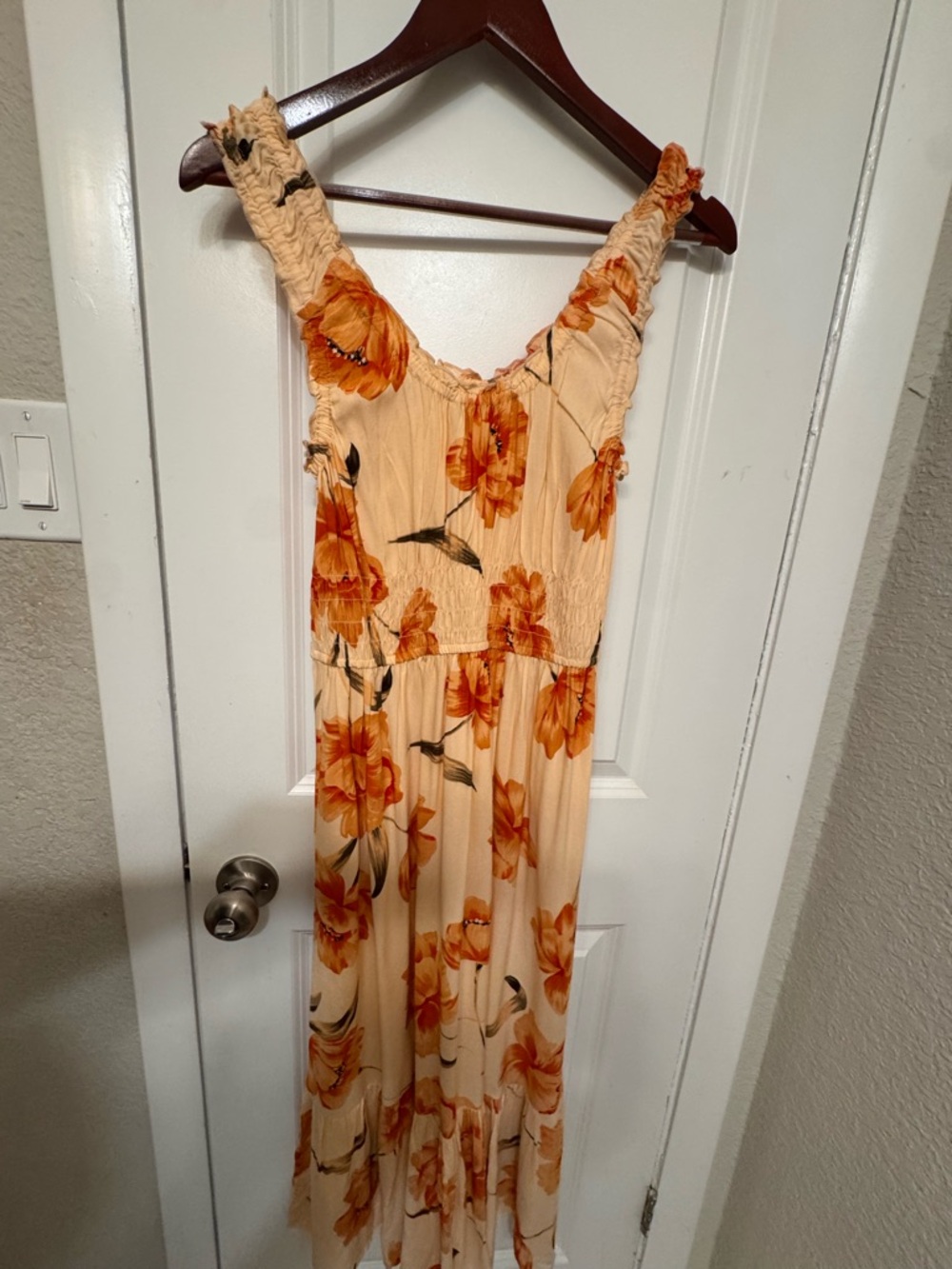 Patrons of Peace Peach and Orange Floral Sundress